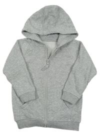 Šedá melírovaná propínací mikina s kapucí Matalan