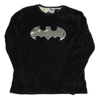 Černá plyšová pyžamová mikina s Batmanem 