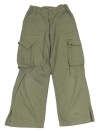 Khaki plátěné kalhoty s kapsami Primark 
