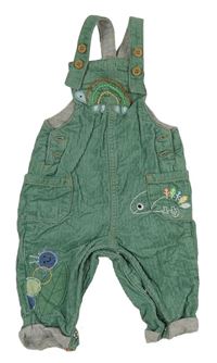 Zelené manšestrové podšité laclové kalhoty s chameleonem Mothercare
