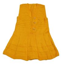 Hořčicové svetrové šaty