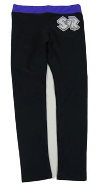 Černé sportovní legíny s potiskem