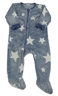 Tmavomodro-bílý chlupatý overal s hvězdami Next