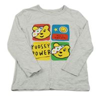 Světlešedé melírované triko s Pudseym George