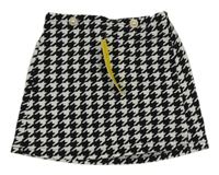 Nové - Černo-bílá kostkovaná sukně Shein