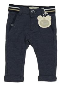 Nové - Tmavomodré melírované teplákové chino kalhoty Losan