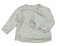 Světlešedá melírovaná úpletová mikina s králíkem - Peter Rabbit George