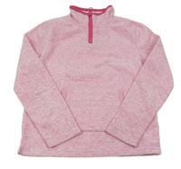 Růžová melírovaná fleecová mikina Yigga