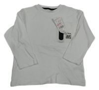 Nové - Bílé žebrované triko s kapsou F&F