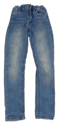 Modré skinny rifle s jednorožci Dopodopo