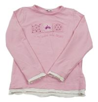 Růžové triko s flitry a korálky TCM