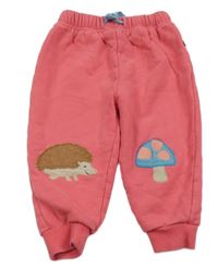 Tmavorůžové tepláky s houbou a ježkem Frugi