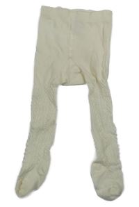 Krémové punčocháče s copánkovým vzorem H&M