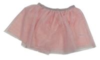 Růžová třpytivá tylová sukně