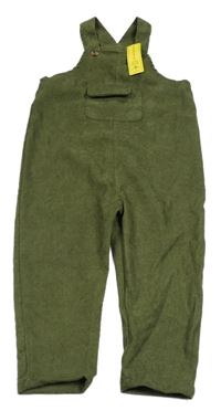 Nové - Khaki žebrované laclové kalhoty s kapsou Shein