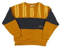 Medovo-antracitová mikina s nápisem Name it