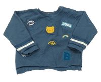 Tmavomodrá prošívaná mikina s obrázky Nutmeg