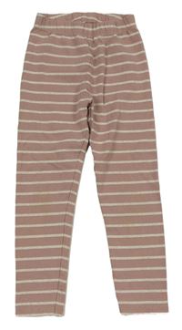 Starorůžovo-světlešedé pruhované legíny John Lewis