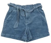 Modrošedé manšestrové kraťasy s páskem Ralph Lauren