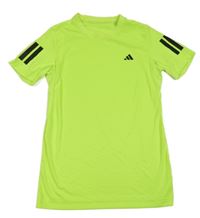 Neonově žluté sportovní funkční tričko s logem Adidas