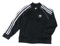 Černá sportovní propínací mikina s logem Adidas