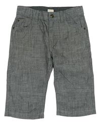 Tmavošedé melírované plátěné crop kalhoty H&M