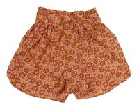 Meruňkové lehké květované sukňové kraťasy zn. Primark
