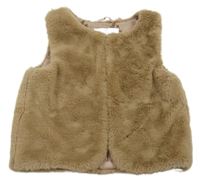 Hnědá kožešinová podšitá vesta H&M