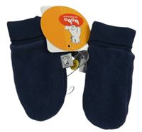 Nové - tmavomodré sametové rukavice 