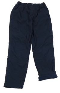 Tmavomodré zateplené šusťákové kalhoty UNIQLO