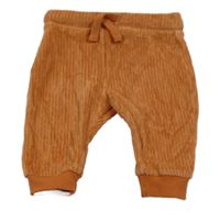 Hnědé sametové žebrované tepláky F&F