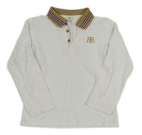 Bílé polo triko s béžovým límečkem River Island