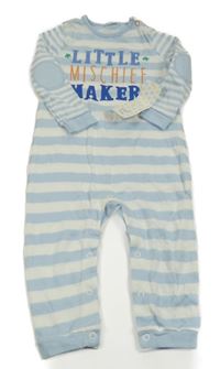 Nové - bílo-modrý pruhovaný overal s nápisem F&F