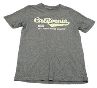 Tmavošedé melírované tričko s nápisem Yigga