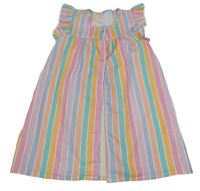 Barevné pruhované propínací lehké šaty shein