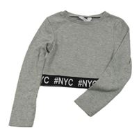 Šedé žebrované crop triko Primark