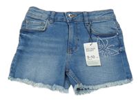 Nové - modré riflové kraťasy s kamínky Denim Co.