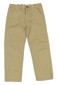 Béžové plátěné chino kalhoty Zara