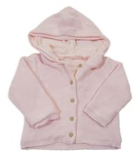 Světlerůžový podšitý propínací svetr s kapucí Matalan
