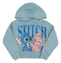 Světlemodrá crop mikina se Stitchem a kapucí Disney