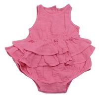 Růžové mušelínové body s volánky Matalan
