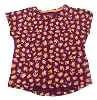 Fialovo-oranžové tričko s leopardím vzorem Pepperts