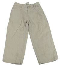 Béžové chino lněné kalhoty Monsoon