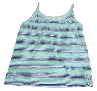 Bílo-zeleno-tmavomodrý pruhovaný top zn. H&M