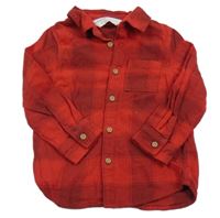 Červená kostkovaná flanelová košile Primark