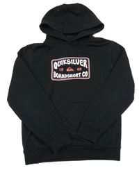 Černá mikina s logem a kapucí Quiksilver