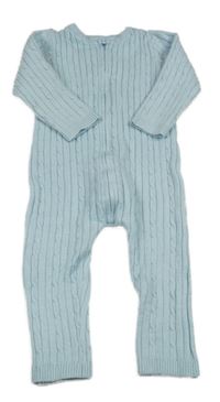 Světlemodrý žebrovaný úpletový overal Nutmeg
