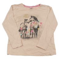 Růžové triko s koníky Dopodopo