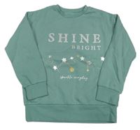 Zelená mikina s hvězdami a nápisy St. Bernard