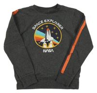 Tmavošedá mikina s raketou - NASA 